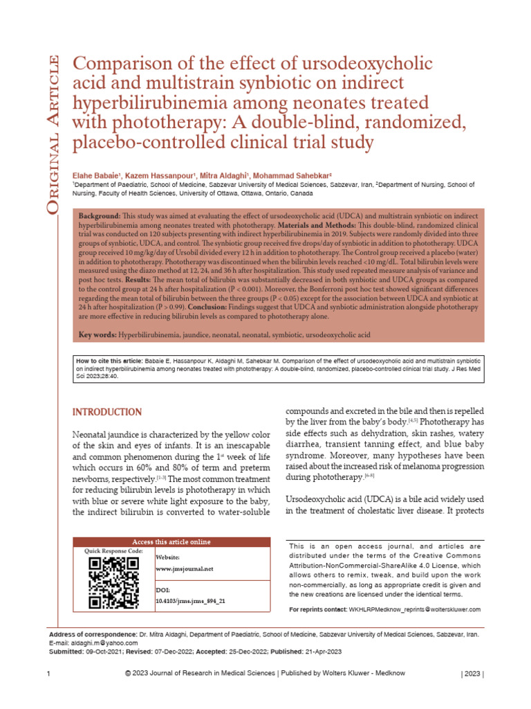 Comparison of The Effect of Ursodeoxycholic Acid.23 | PDF | Medicine ...