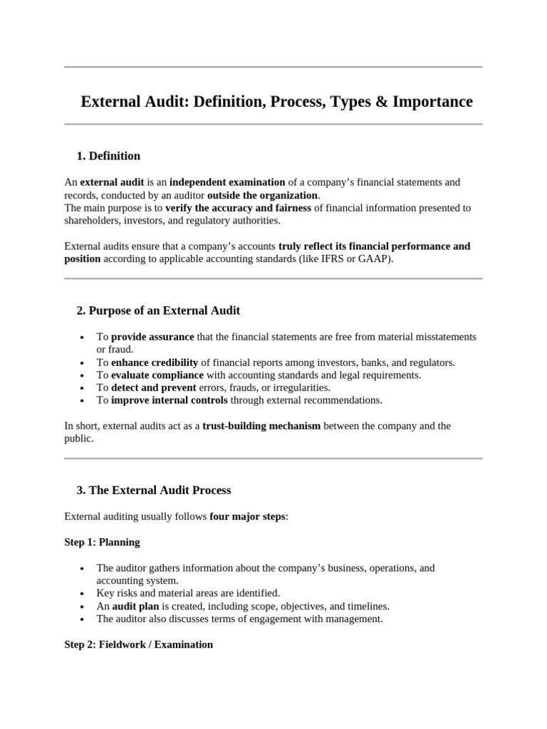 External Audit | PDF | Audit | Financial Audit
