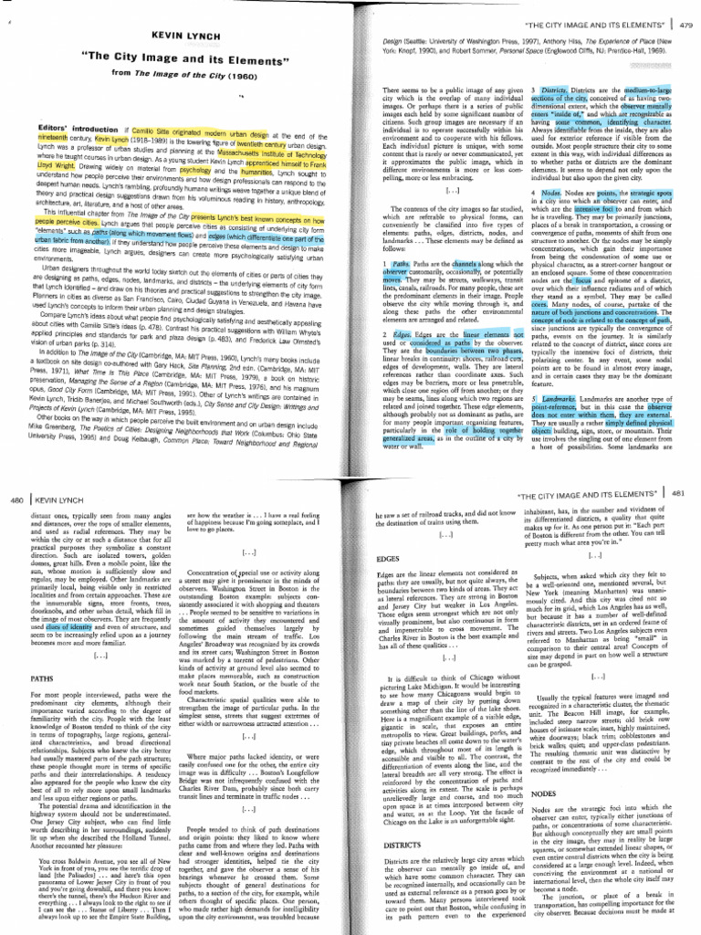 City Image Elements by Kevin Lynch | PDF | City | Urban Design