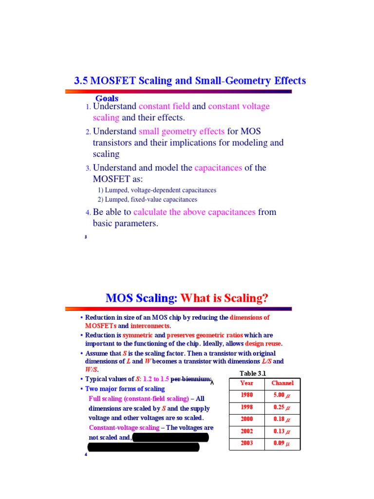 3.5 MOSFET Scaling and Small-Geometry Effects | PDF | Mosfet | Field ...