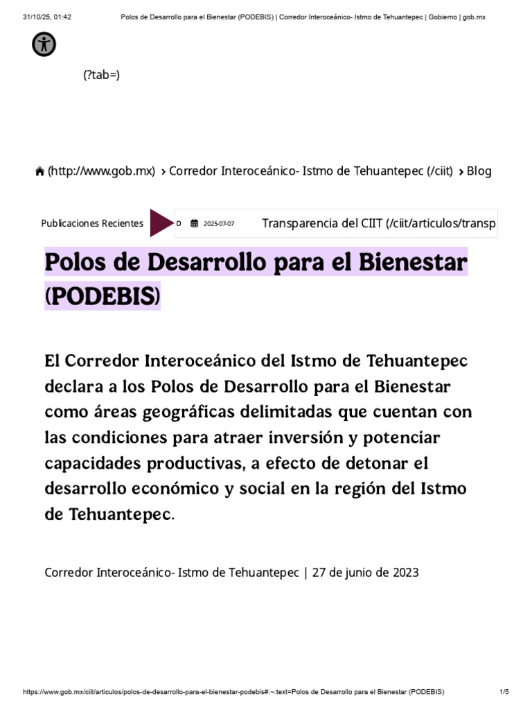 Polos de Desarrollo para El Bienestar (PODEBIS) - Corredor ...