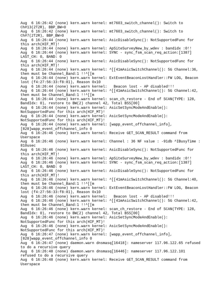 5G Channel Switch and Beacon Logs | PDF | Internet Governance | Computing