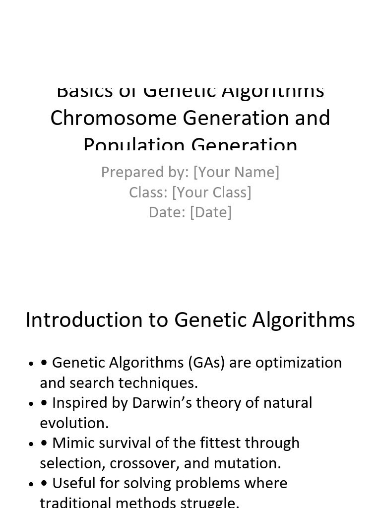 Understanding Genetic Algorithms Basics | PDF | Genetic Algorithm ...