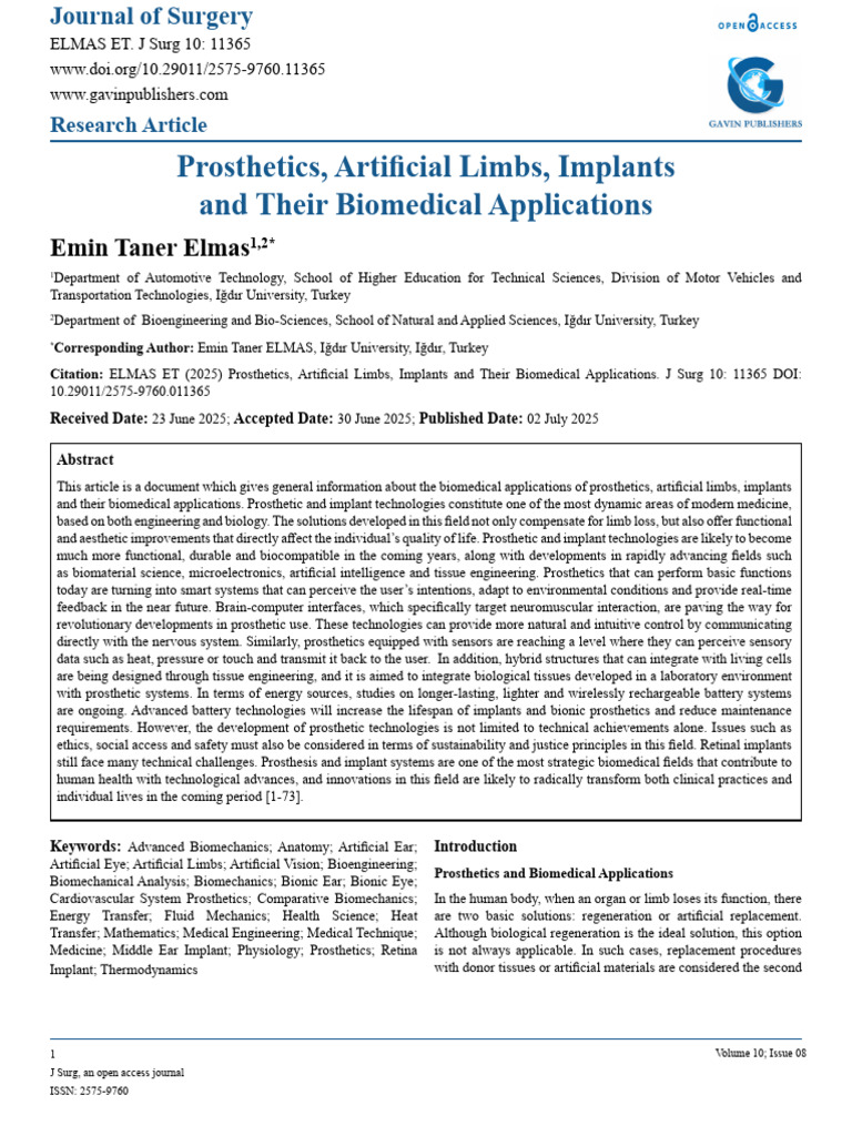 Advances in Prosthetics and Implants | PDF | Prosthesis | Hip