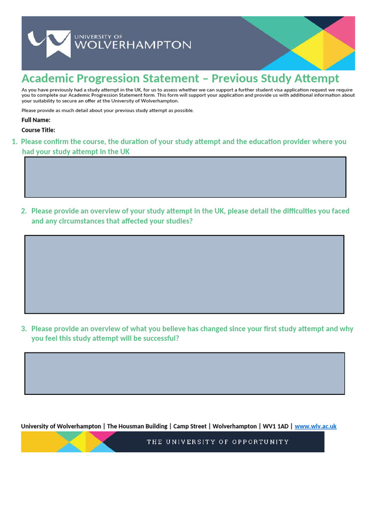 Academic Progression Statement Form | PDF