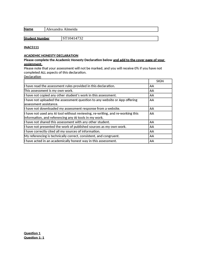 Workbook - Inac Assignment 2 | PDF | Debits And Credits | Financial ...