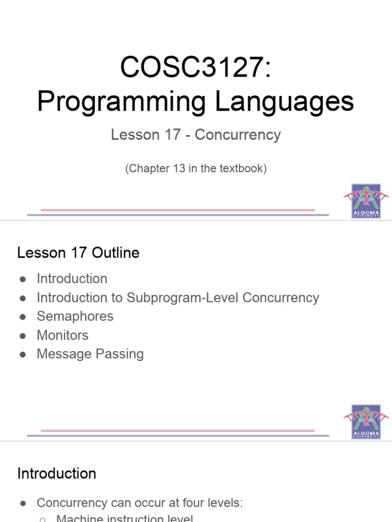 Concurrency in Programming Languages | PDF | Message Passing | Central ...