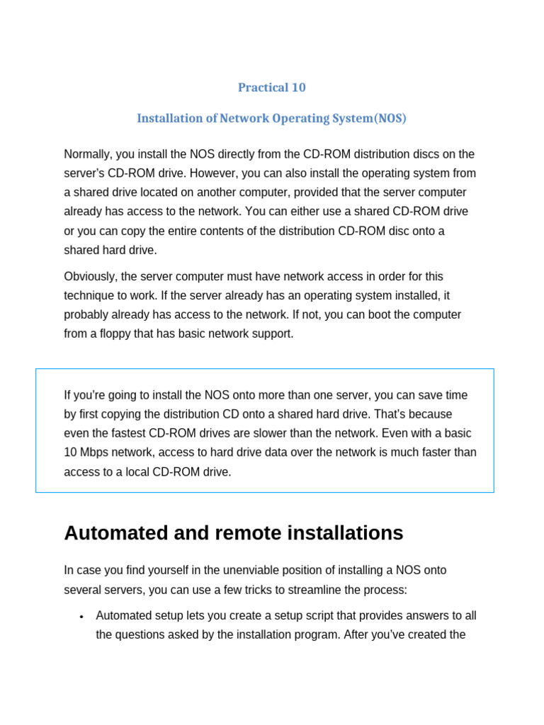 Network Operating System Installation Guide | PDF