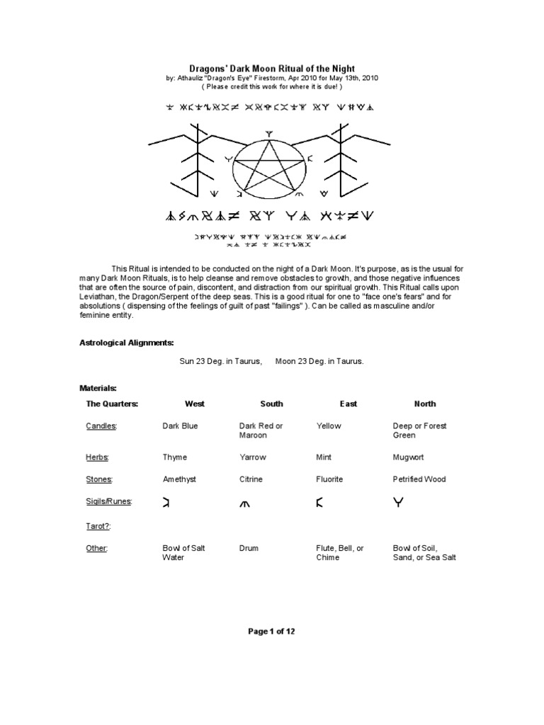 Dark Moon Dragon Ritual Guide | PDF | Thou | Priest
