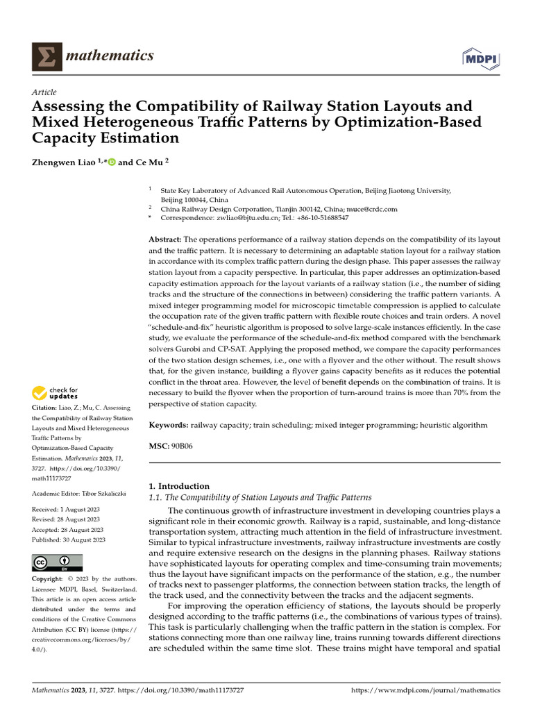 Railway Station Layout Capacity Analysis | PDF | Mathematical ...