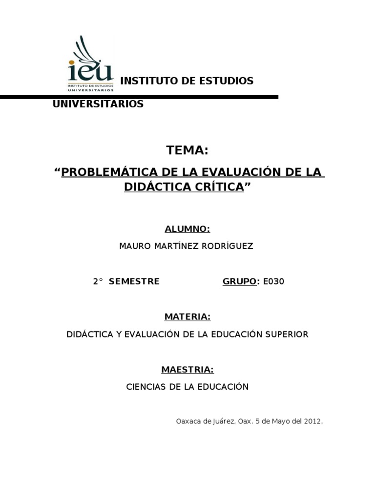 EVALUACIÓN | PDF | Evaluación | Plan de estudios