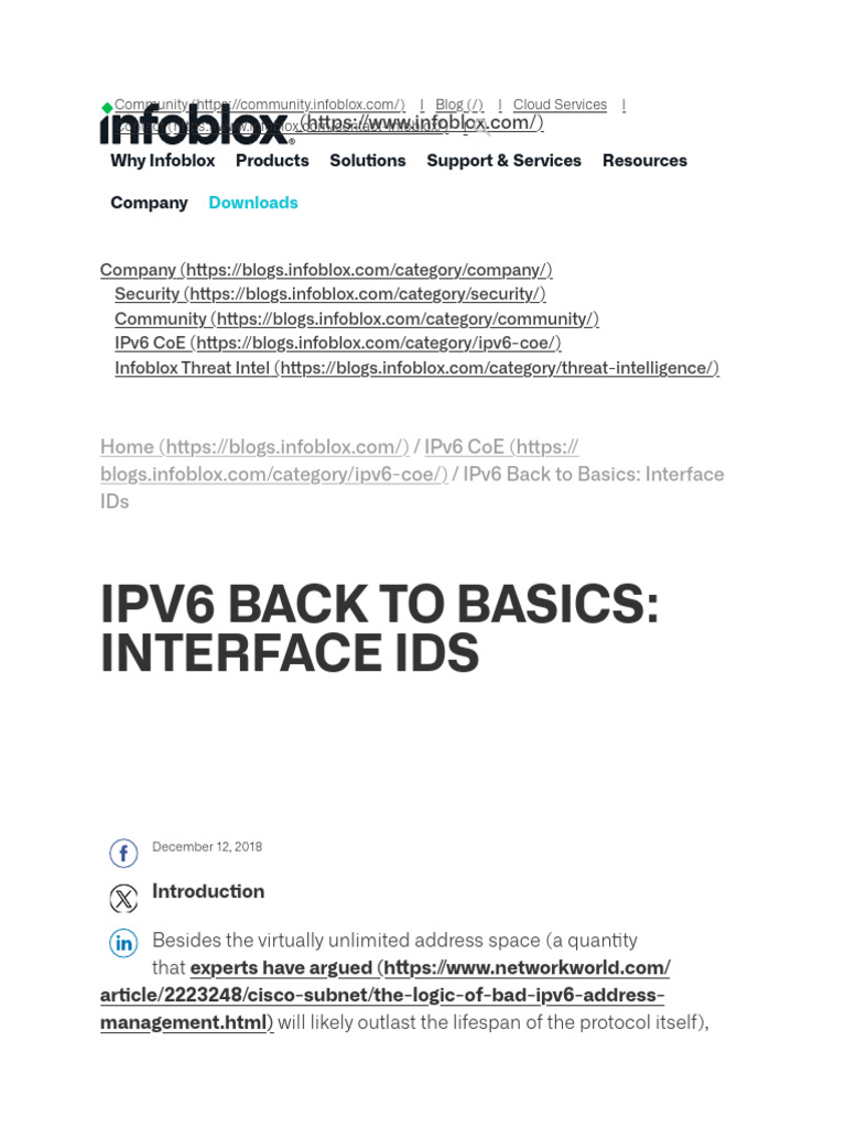 IPv6 Back To Basics Interface IDs | PDF | I Pv6 | Ip Address