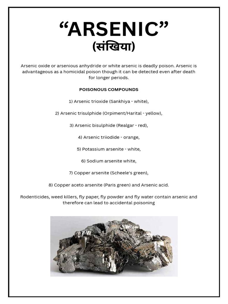 Arsenic Poisoning: Symptoms and Treatment | PDF | Arsenic | Mercury ...