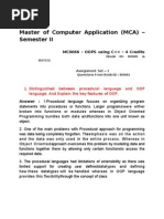 Master of Computer Application (MCA) - Semester II: MC0066 - OOPS Using C++ - 4 Credits