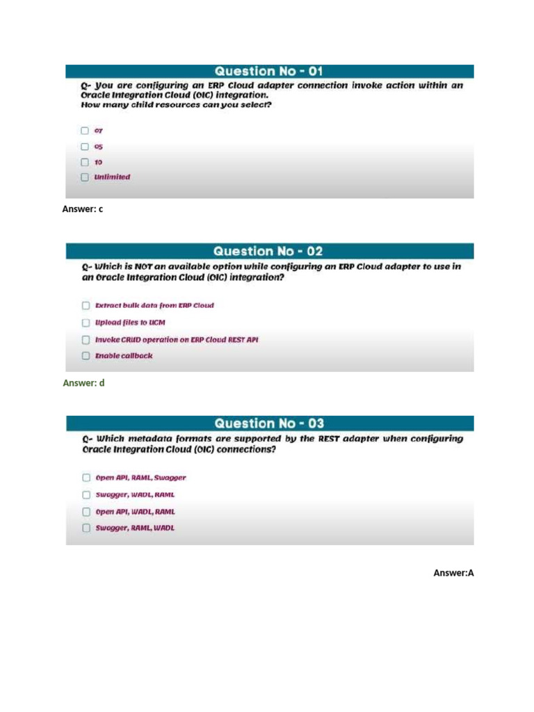 OIC Certification Questions With Additional Questions | PDF