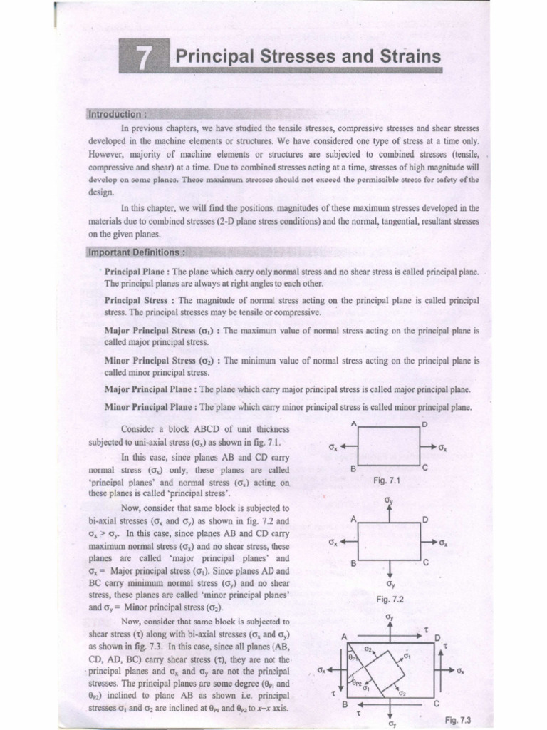 Unit 1.2.1a) Principal Stresses & Strains | PDF