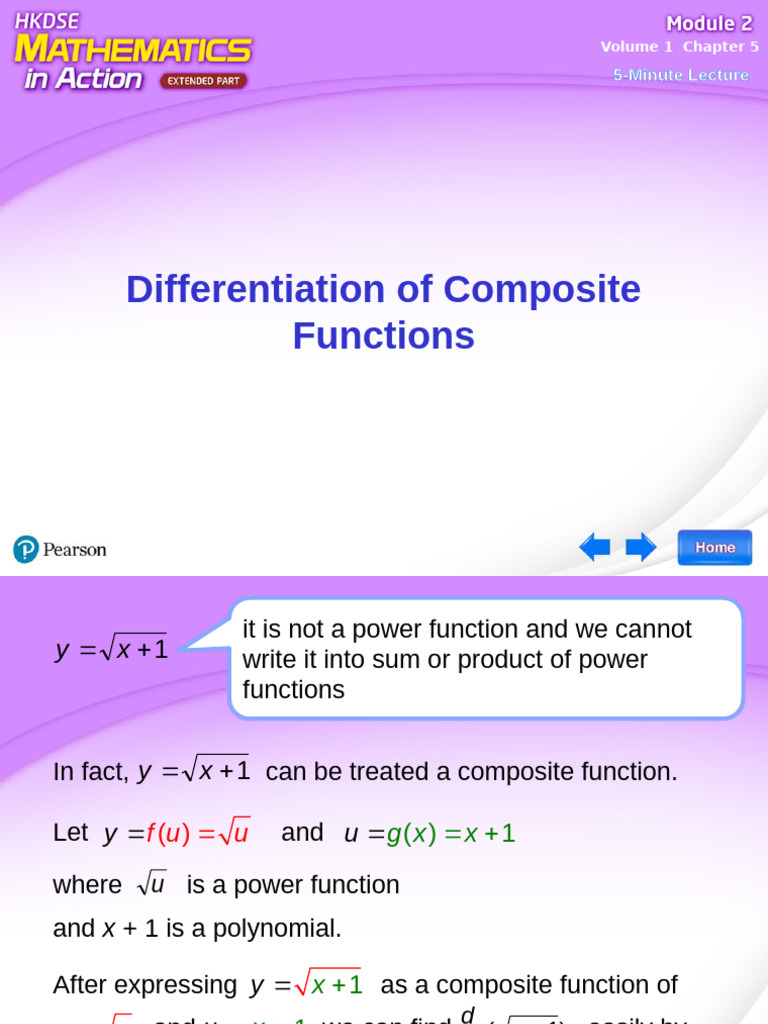 Differentiation of Composite Functions: 5-Minute Lecture | PDF