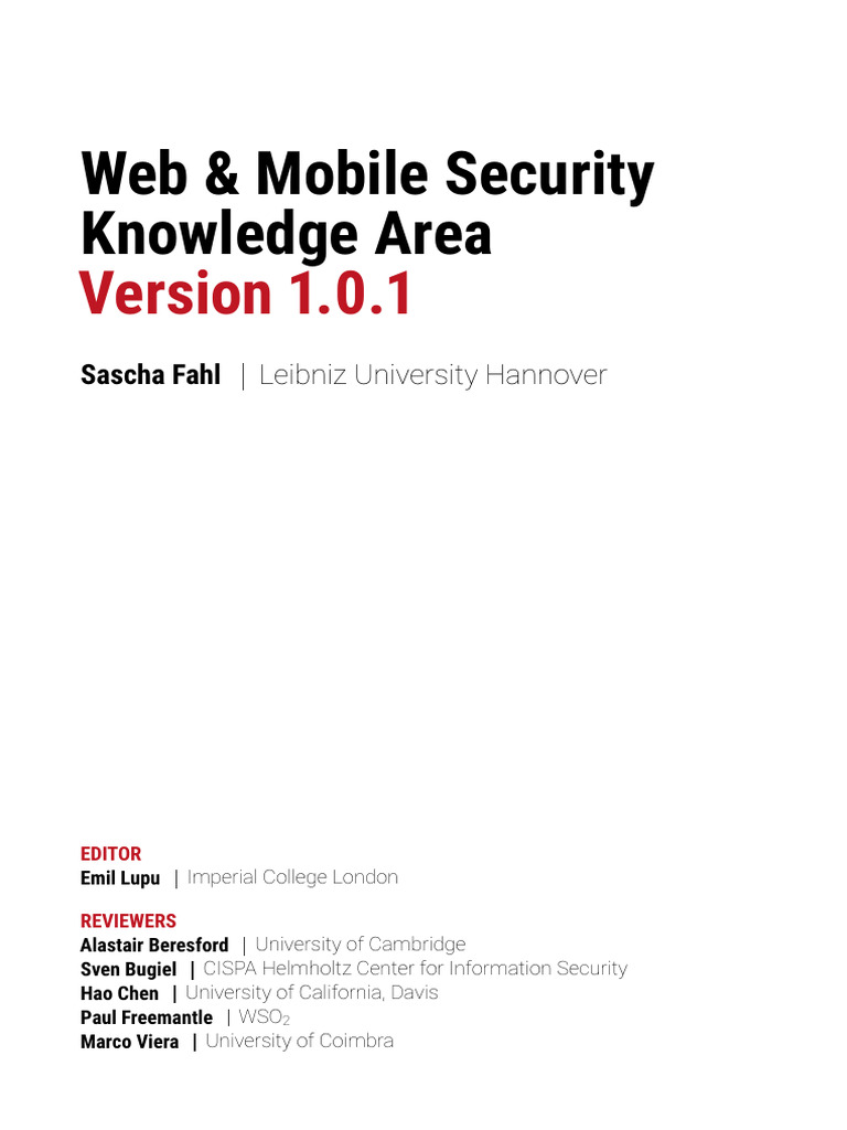Web & Mobile Security Overview Guide | PDF | World Wide Web | Internet ...