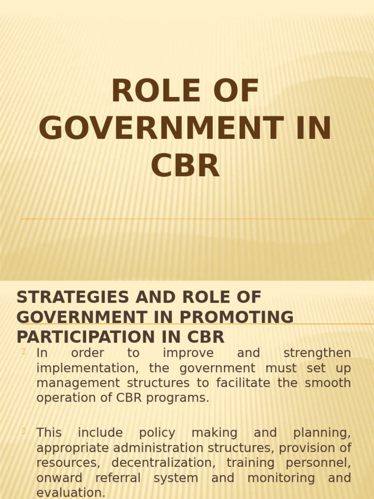 Government's Role in CBR Decentralization | PDF | Disability ...