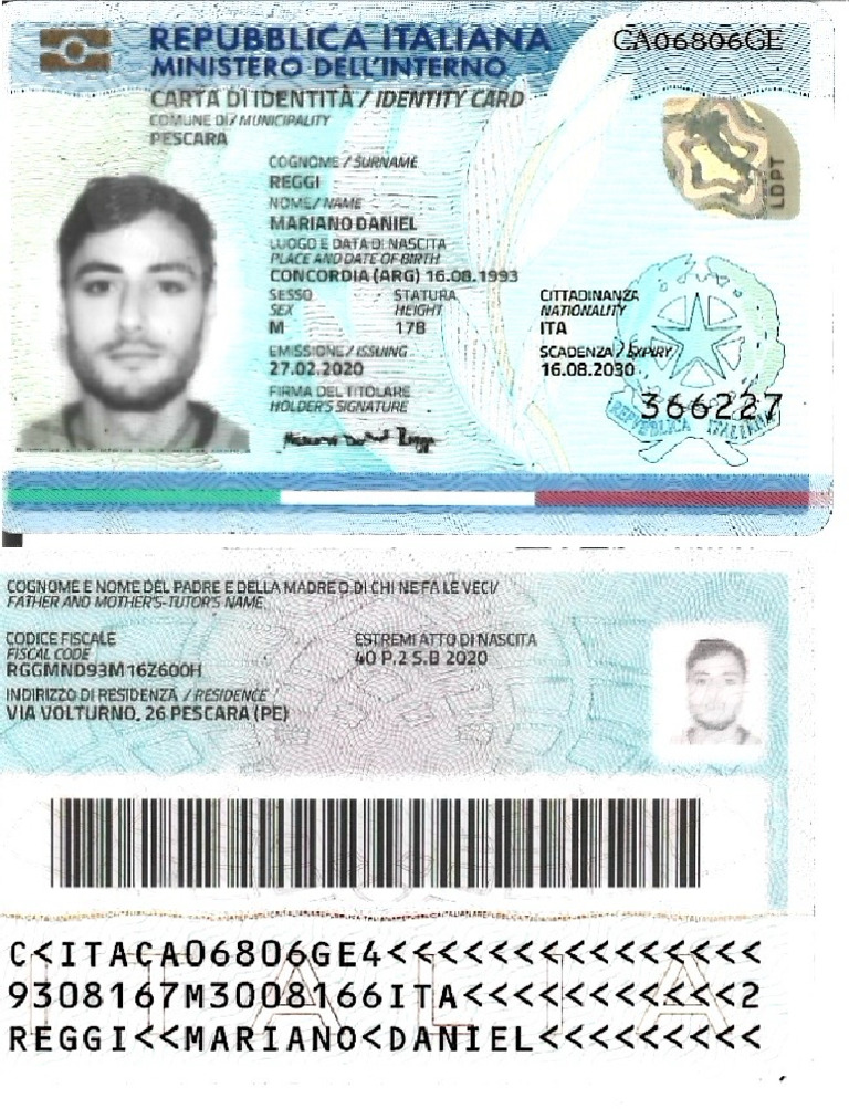 Mariano Italian ID | PDF