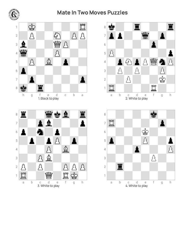 Mate in Two Moves Chess Puzzles - Easier Difficulty - ChessGo | PDF ...