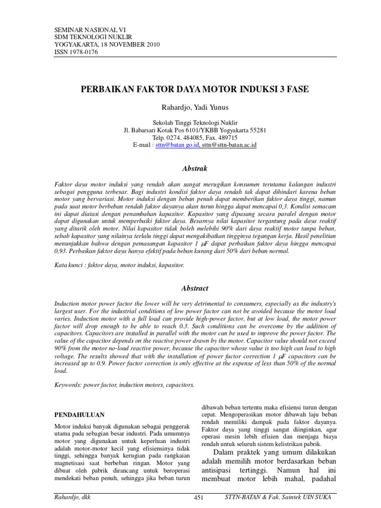 Perbaikan Faktor Daya Motor Induksi | PDF | Sains & Matematika