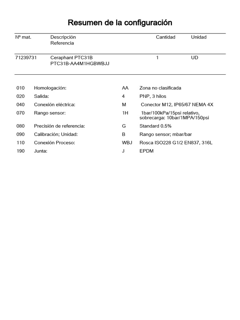 PIS 2287+ 2297 +2307 - PTC31B - Configuration | PDF