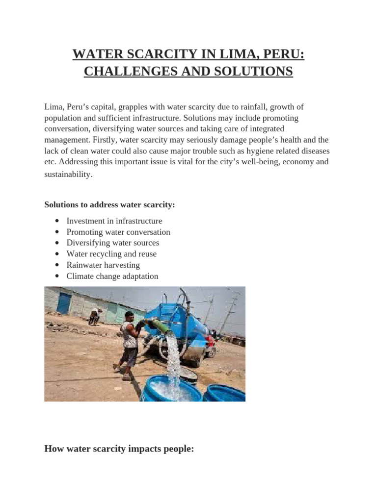 Water Scarcity in Lima | PDF
