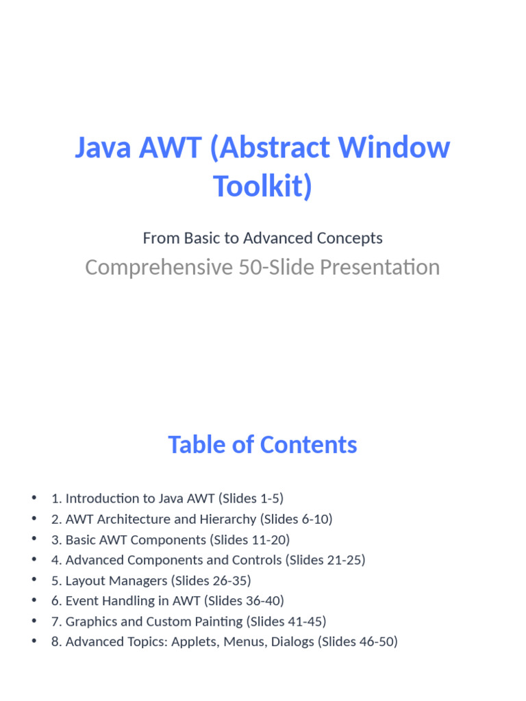 Java AWT: Comprehensive Guide | PDF | Graphical User Interfaces | Software