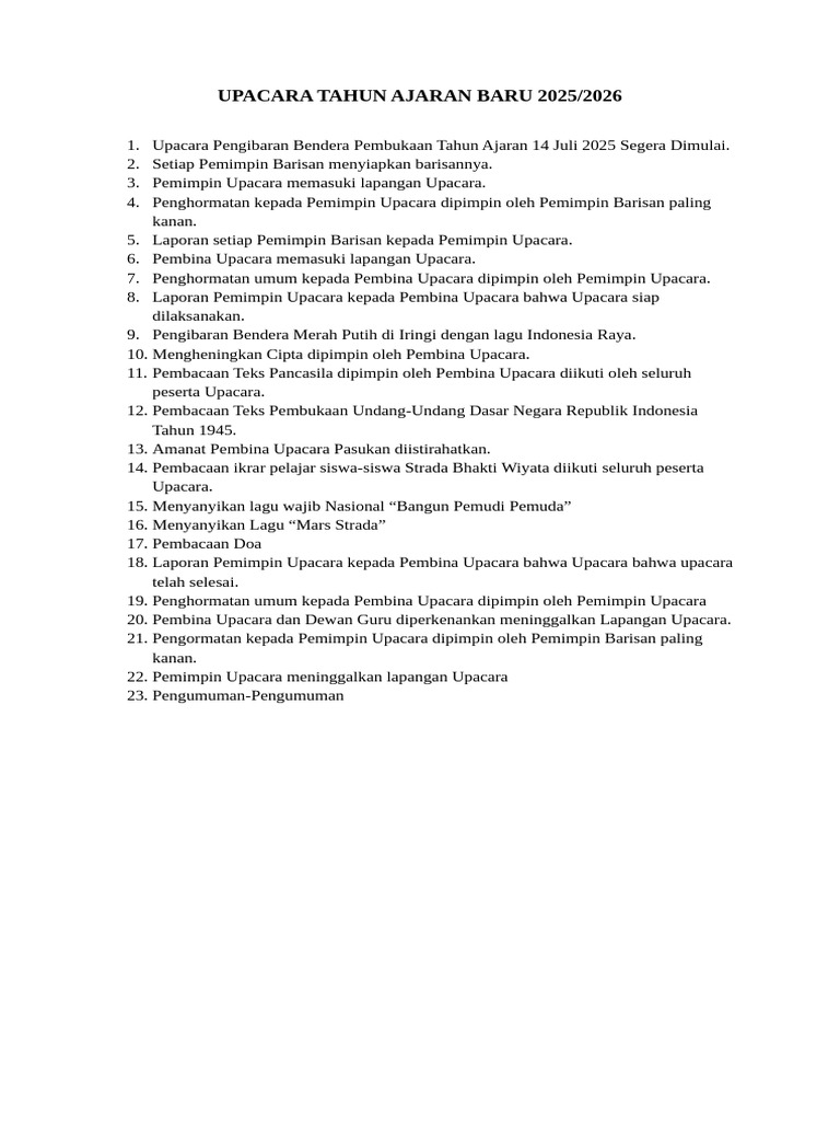 Protokol Upacara Biasa1 | PDF