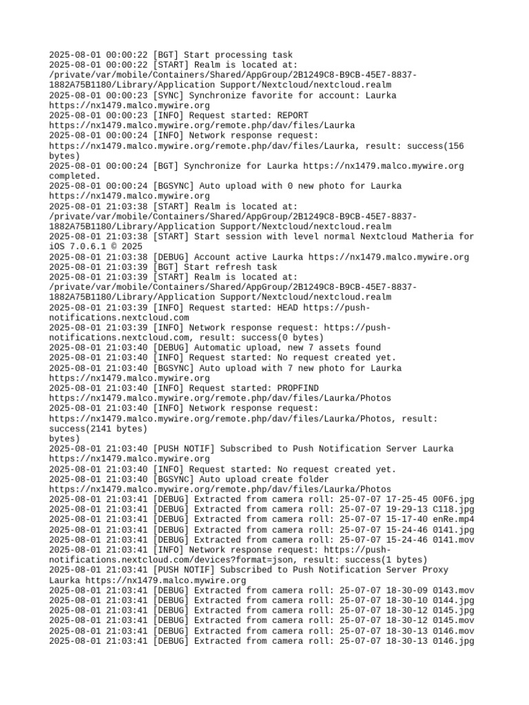 Nextcloud Sync Log for Laurka | PDF | System Software | Digital Technology