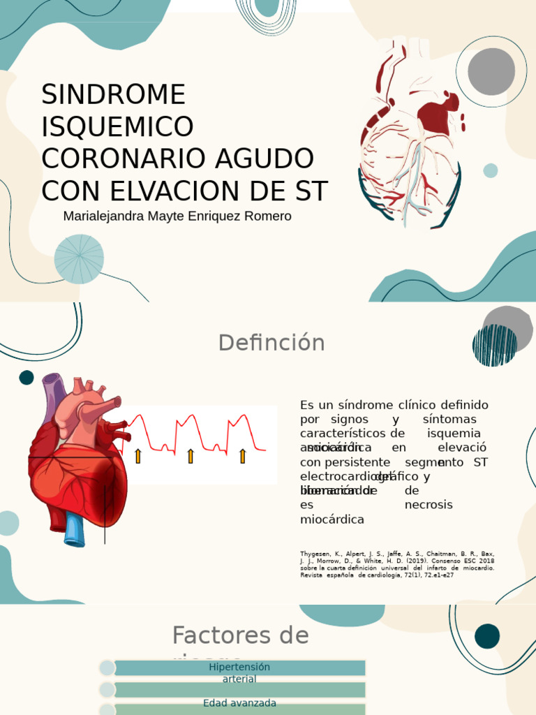 Sica Con ST Elevado PPT Ale | PDF | Infarto de miocardio ...