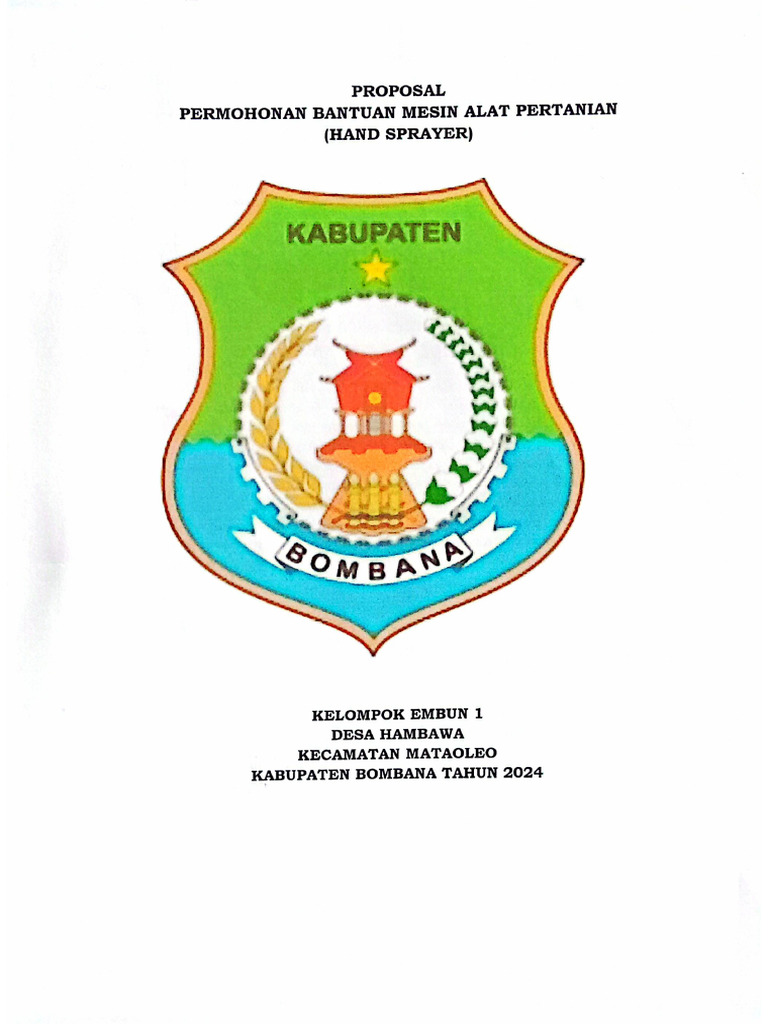 Proposal Permohonan Bantuan Mesin Alat Pertanian (Hand Sprayer ...