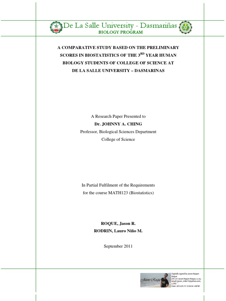 Biostatistics past papers picture