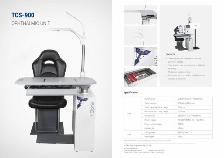 TCS 900 Ophthalmic Unit | PDF