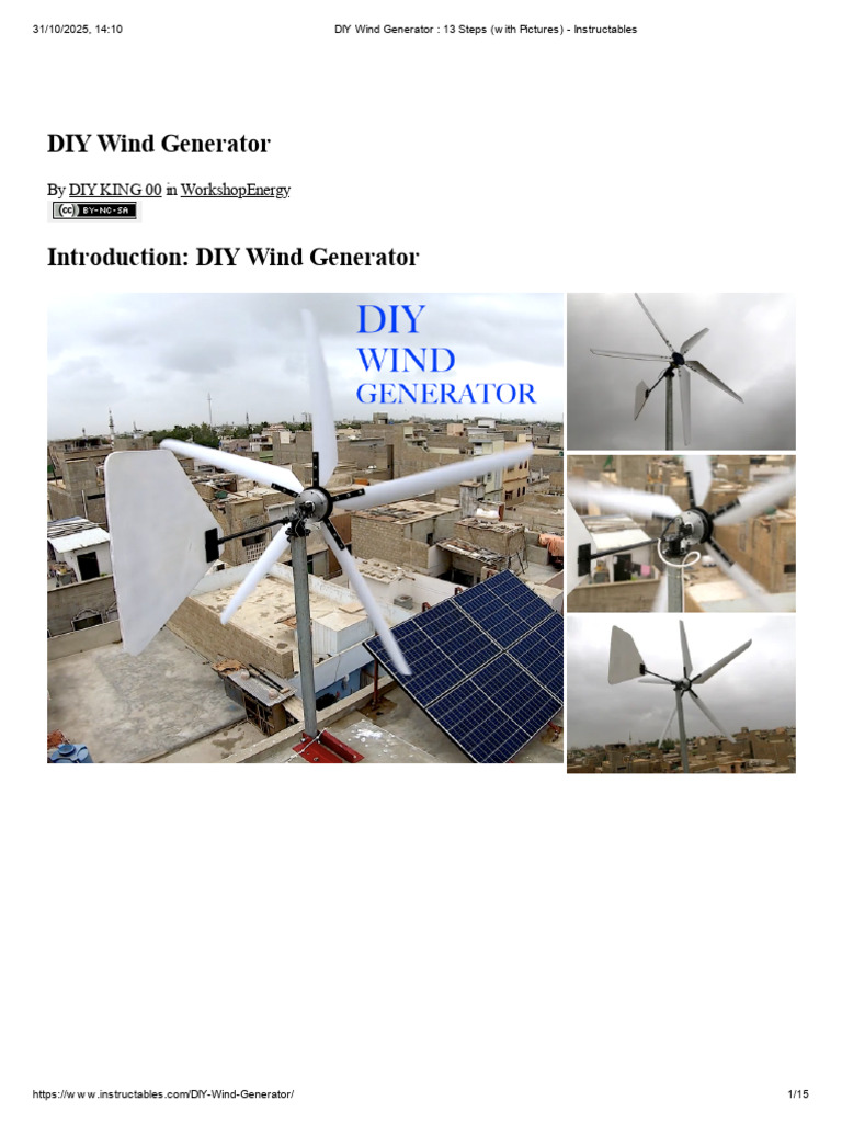 Build Your Own DIY Wind Generator | PDF | Electric Motor | Electric ...
