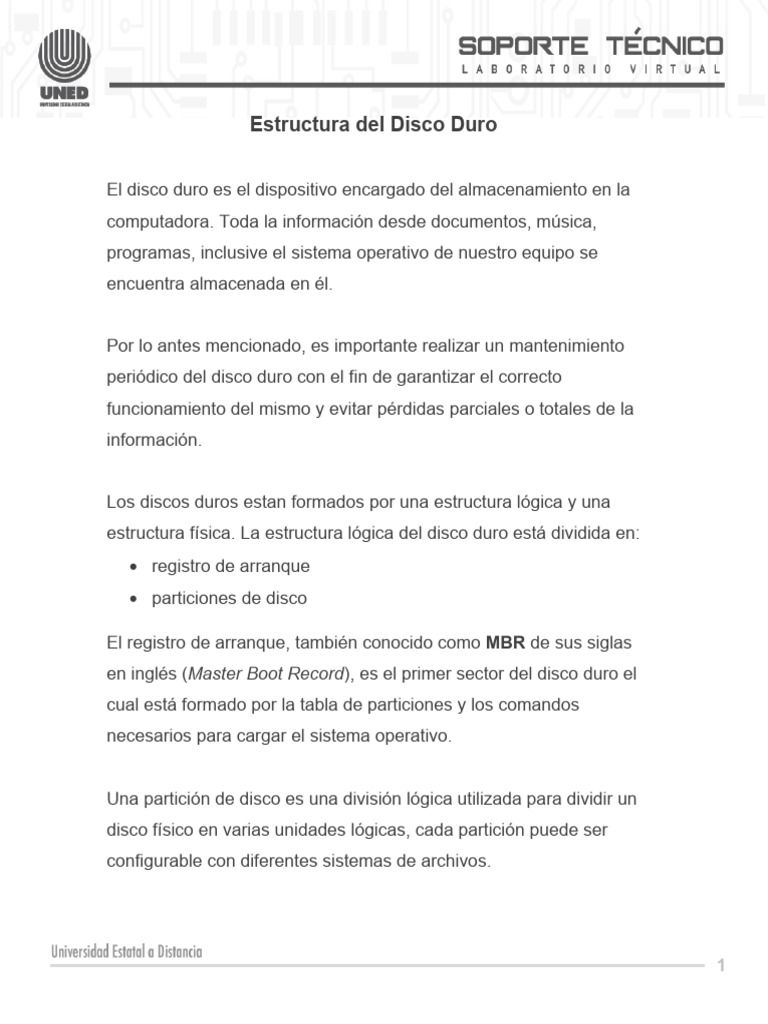 Estructura y Mantenimiento del Disco Duro | PDF | Archivo de ...