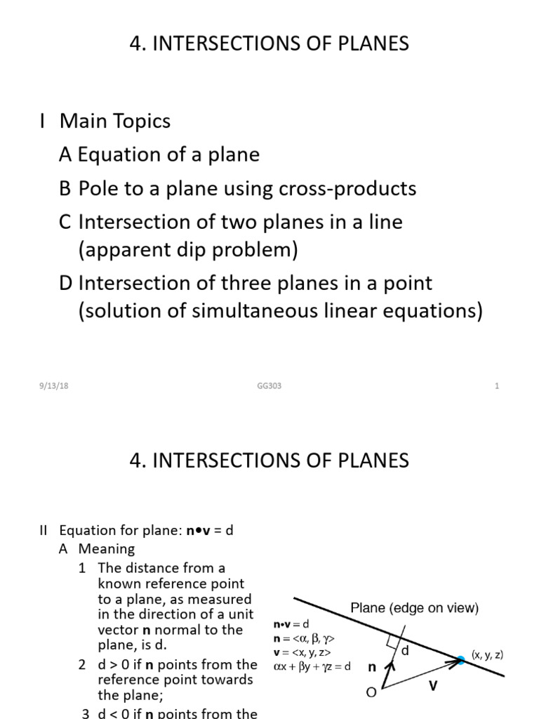 Intersections of Planes Explained | PDF | Mathematical Concepts ...