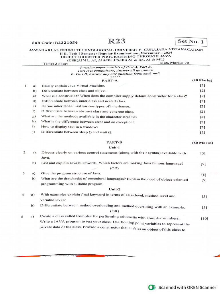 Java Question Paper S | PDF