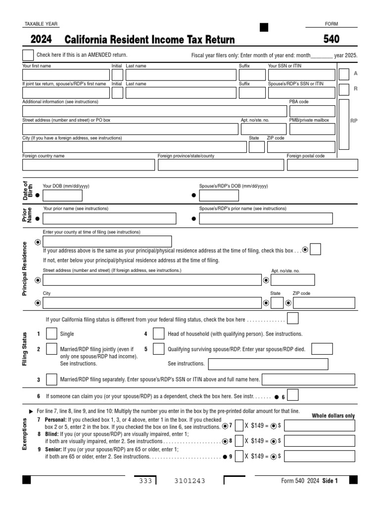 Ca Ind - 1 | PDF | Tax Deduction | Irs Tax Forms