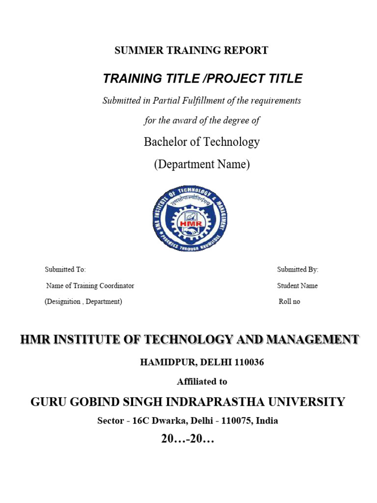 Summer Training Report B.Tech Program | PDF
