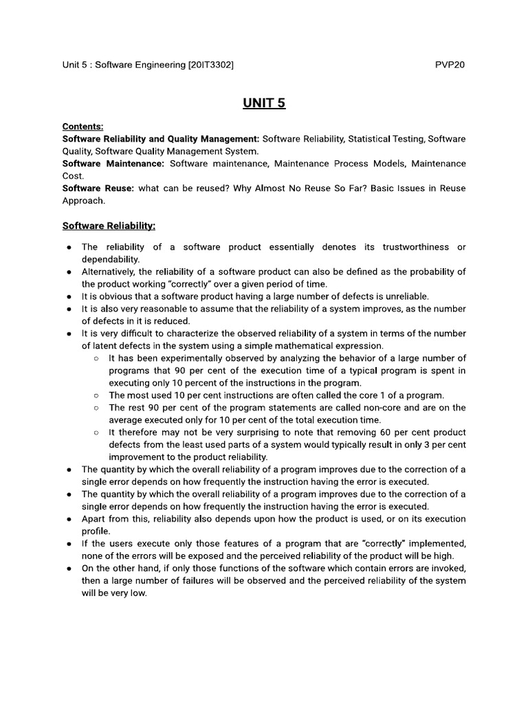 SE Unit 5 | PDF