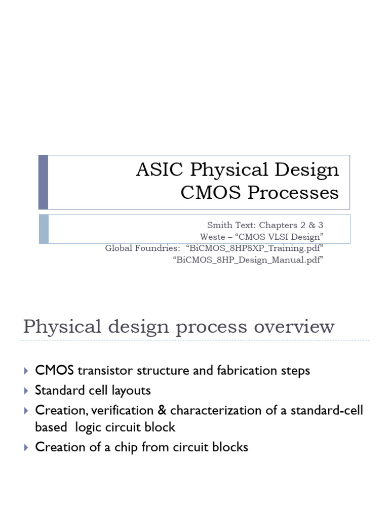 ASIC Layout - 1 CMOS Processes | PDF | Cmos | Semiconductors