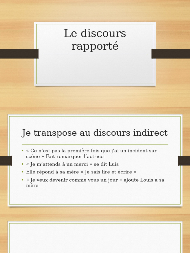 Le Discours Rapporté | PDF