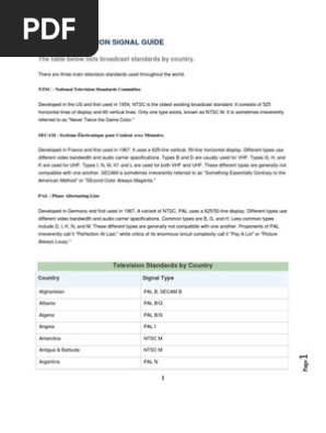 World Television Signal Guide