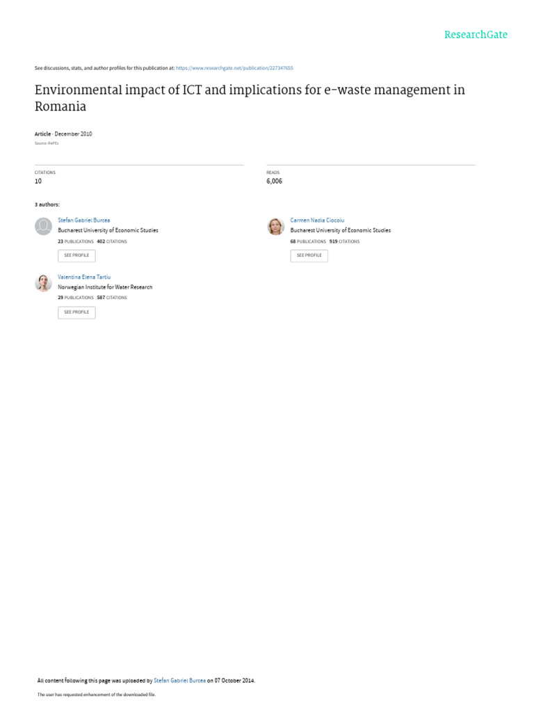 Environmental Impact of ICT and Implications For e | PDF | Life Cycle ...