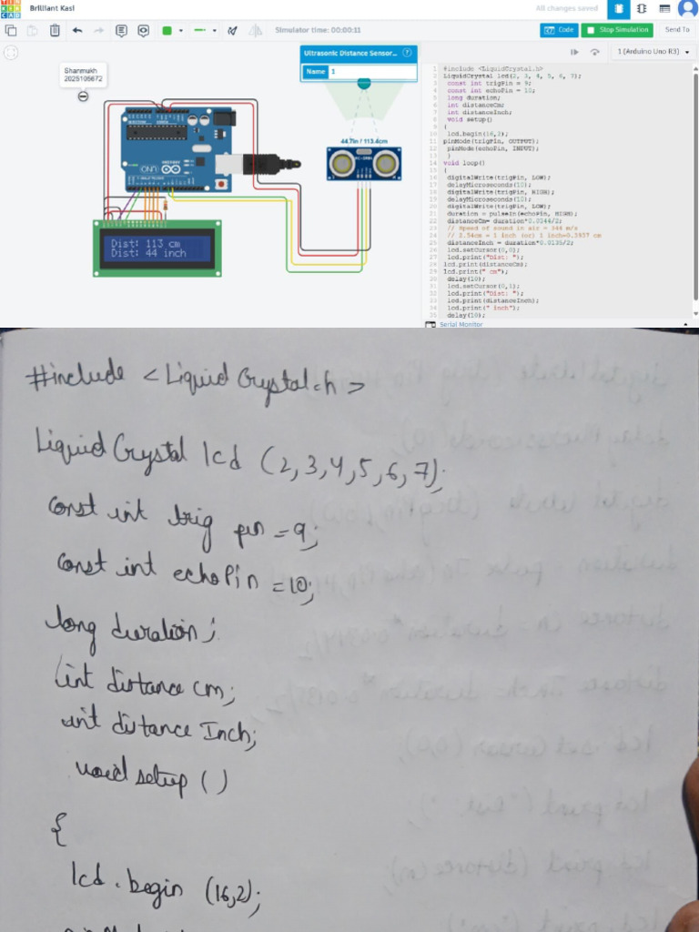 Ultrasonic Sensor With LED | PDF | Arduino