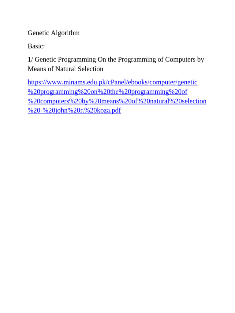 Genetic Programming Overview | PDF