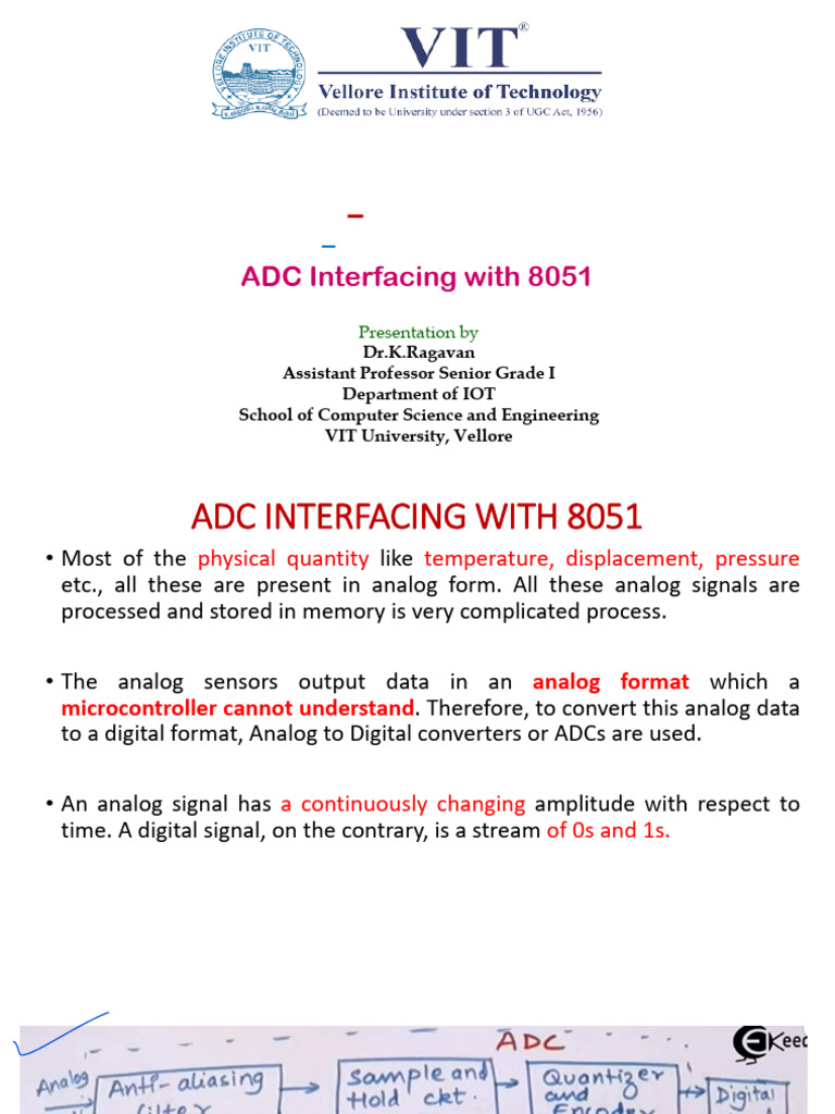 ADC Interfacing with 8051 Microcontroller | PDF | Analog To Digital ...