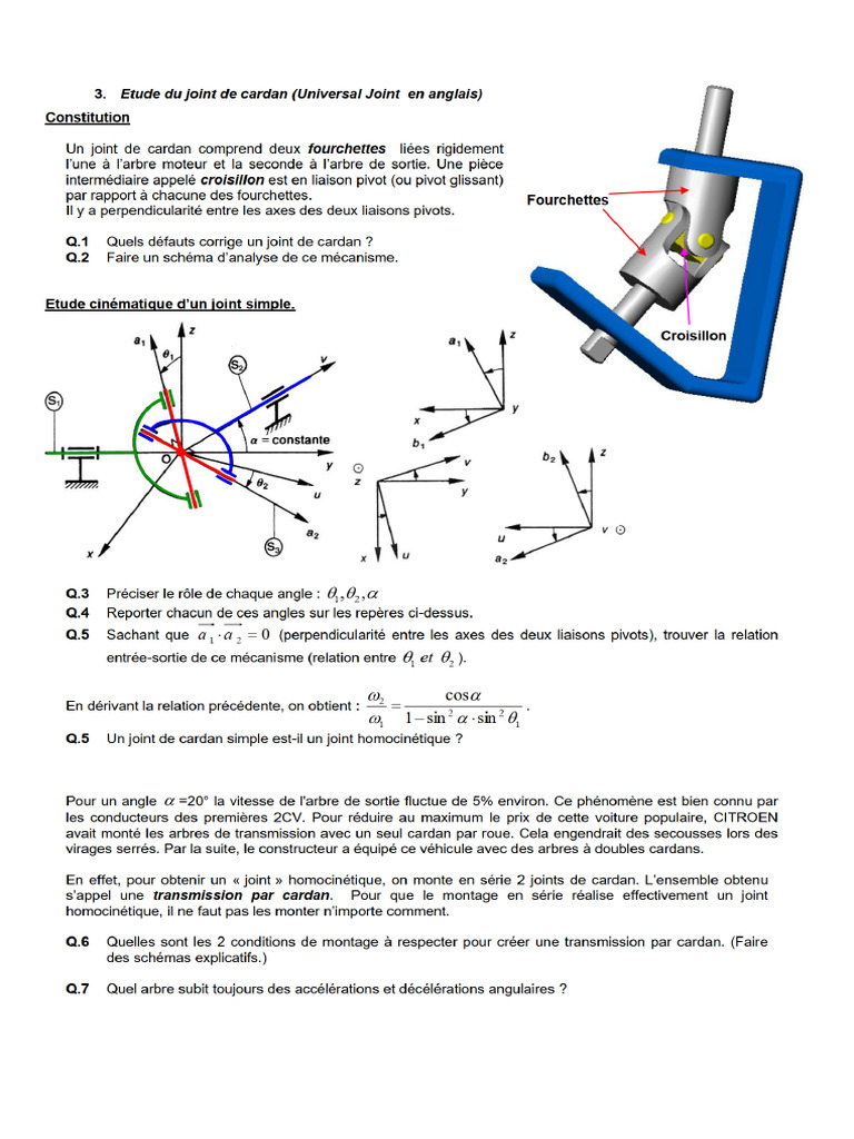 Modelisation Cardan | PDF